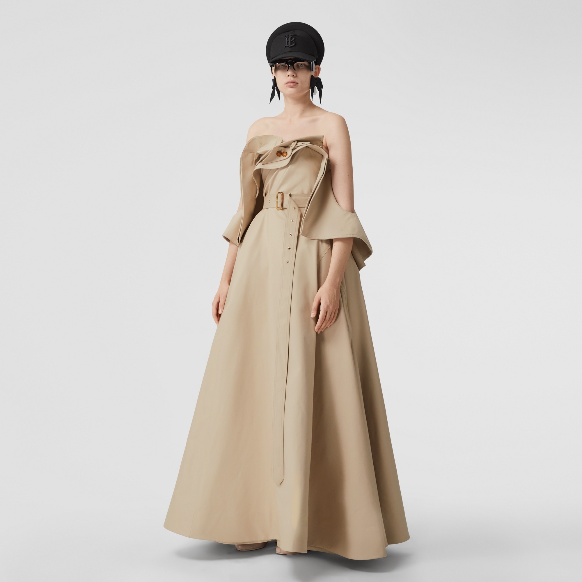 Cotton Gabardine Belted Trench Gown - 6