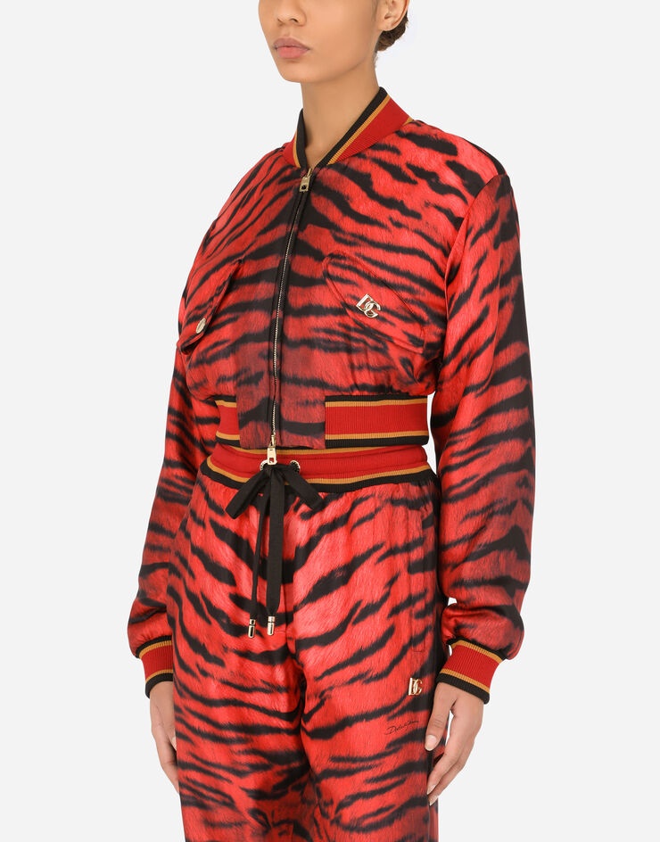 Twill jacket with tiger print - 4