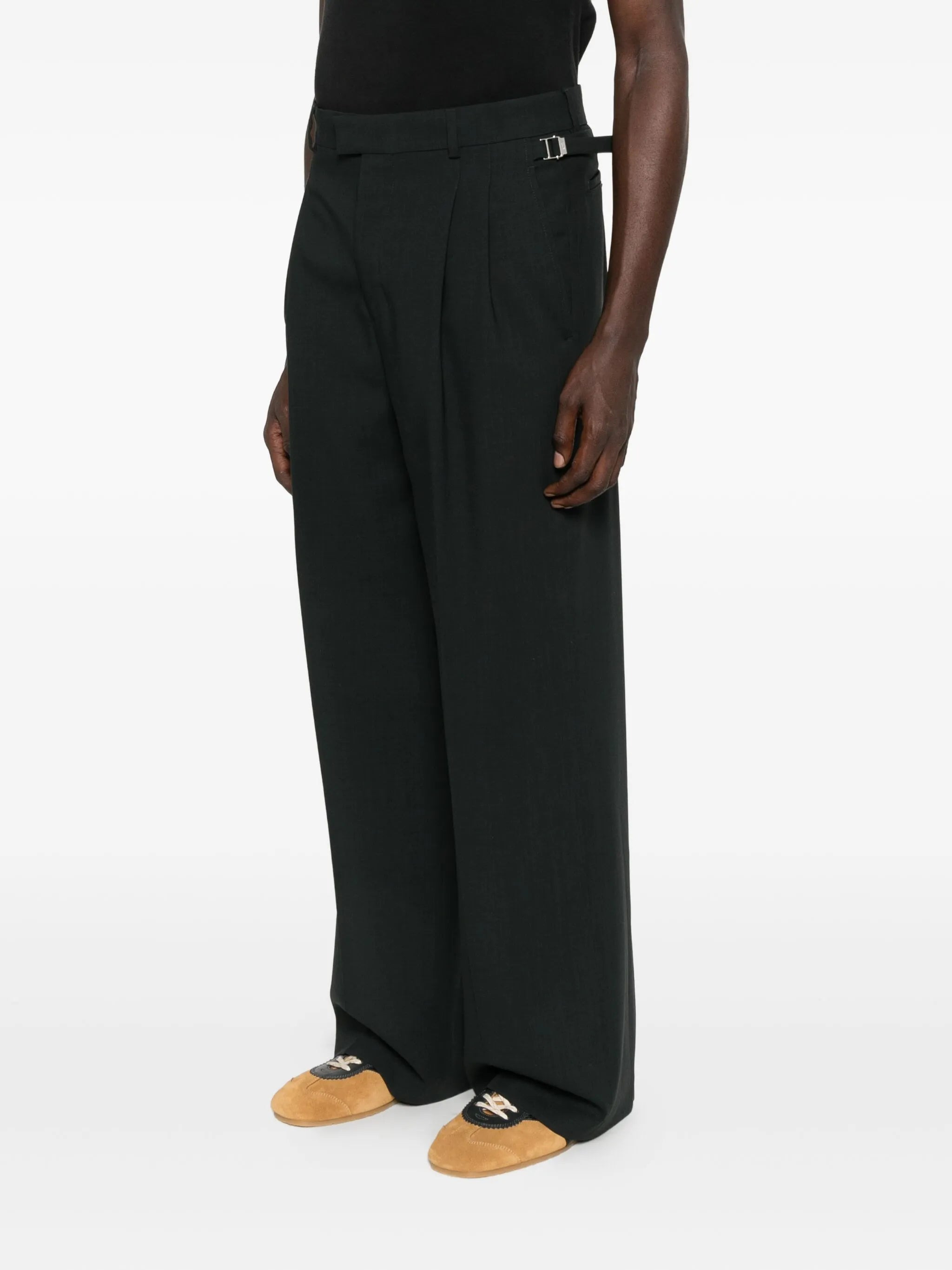 Ami Paris Pleated Buckle-fastening Trousers - 4