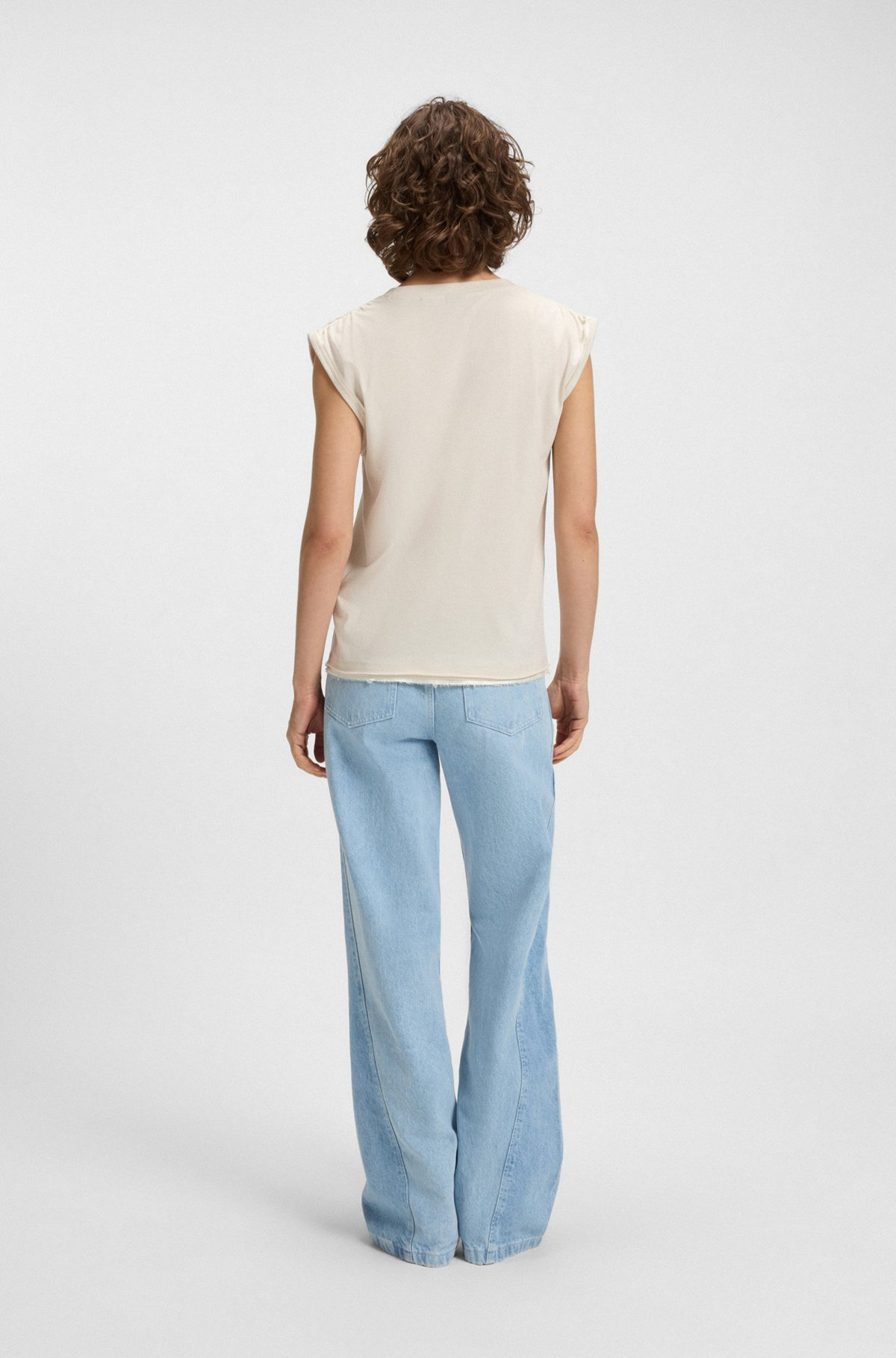 COTTON-JERSEY TOP WITH CRYSTAL LOGO - 4