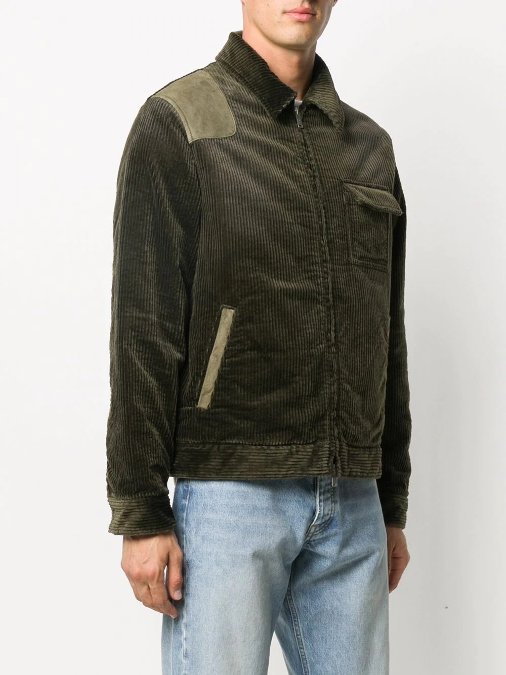 quilted lining corduroy jacket - 3