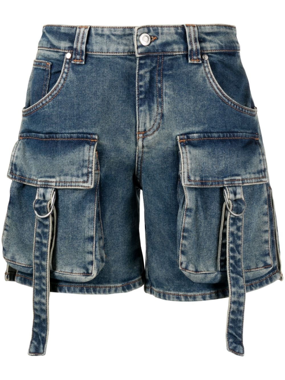 denim cargo shorts - 1