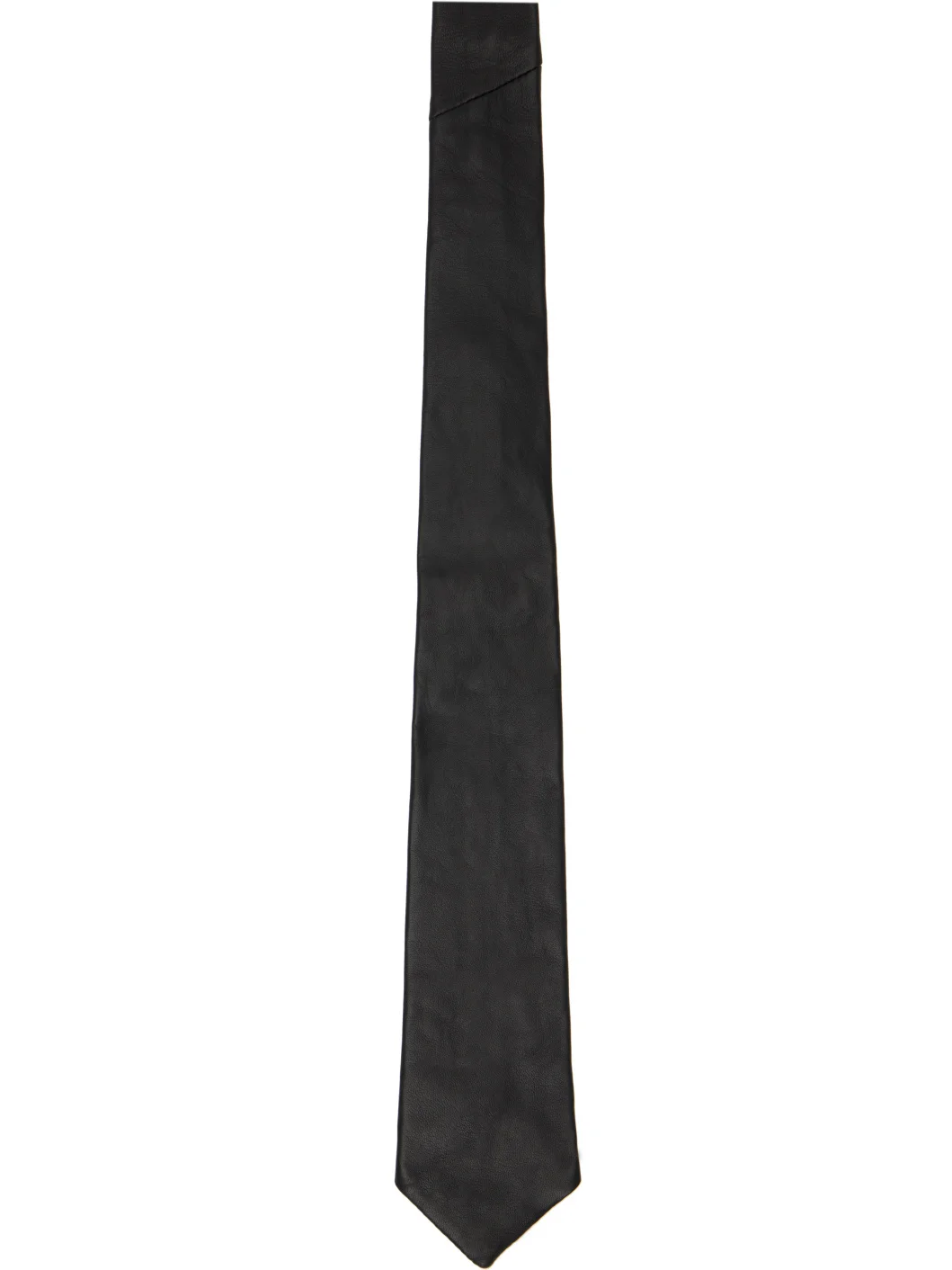 Black Timo Leather Neck Tie - 1