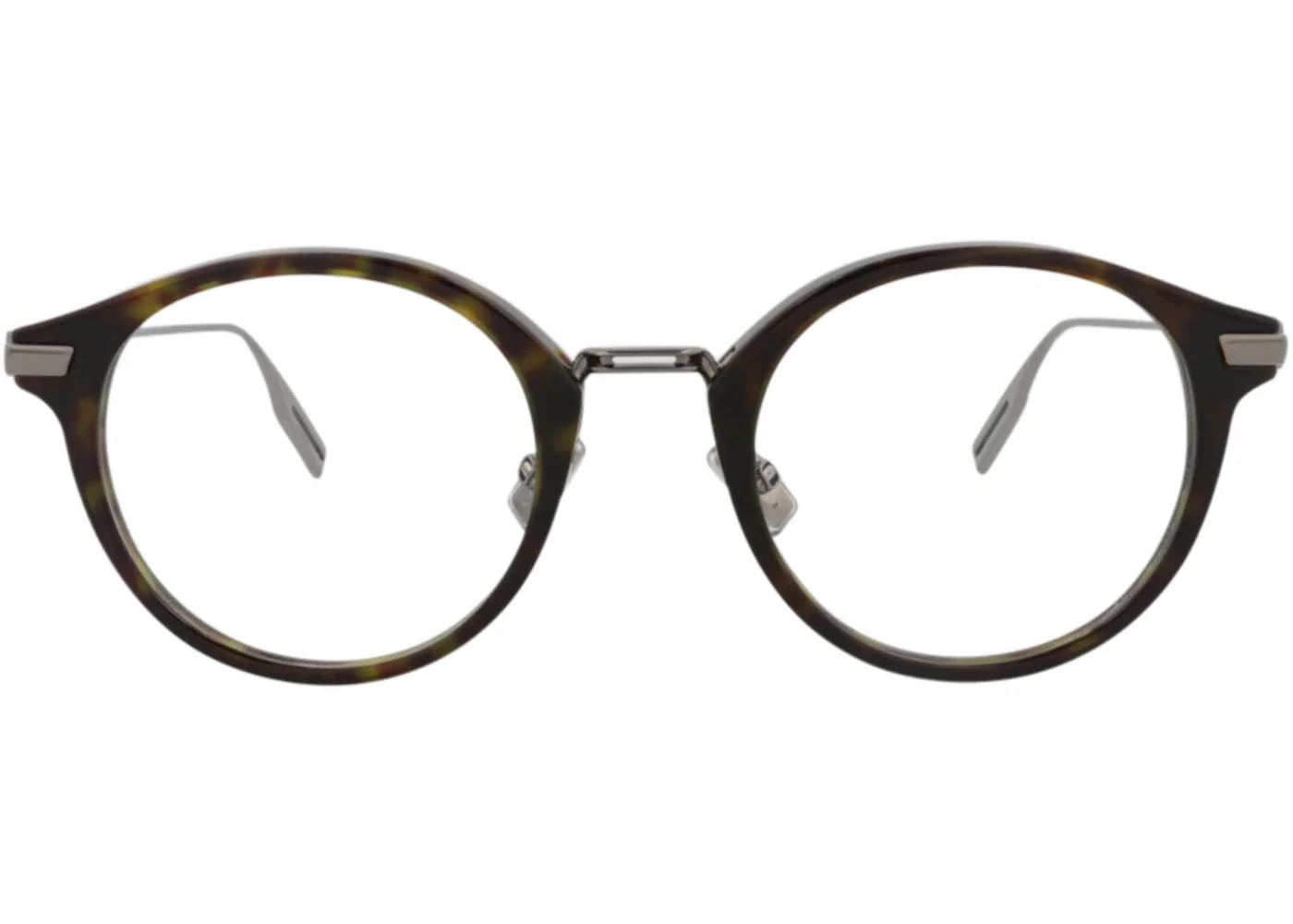 Dior Round-Frame Acetate Optical Frames Havana Silver Transparent (DM50014U-50-056) - 1
