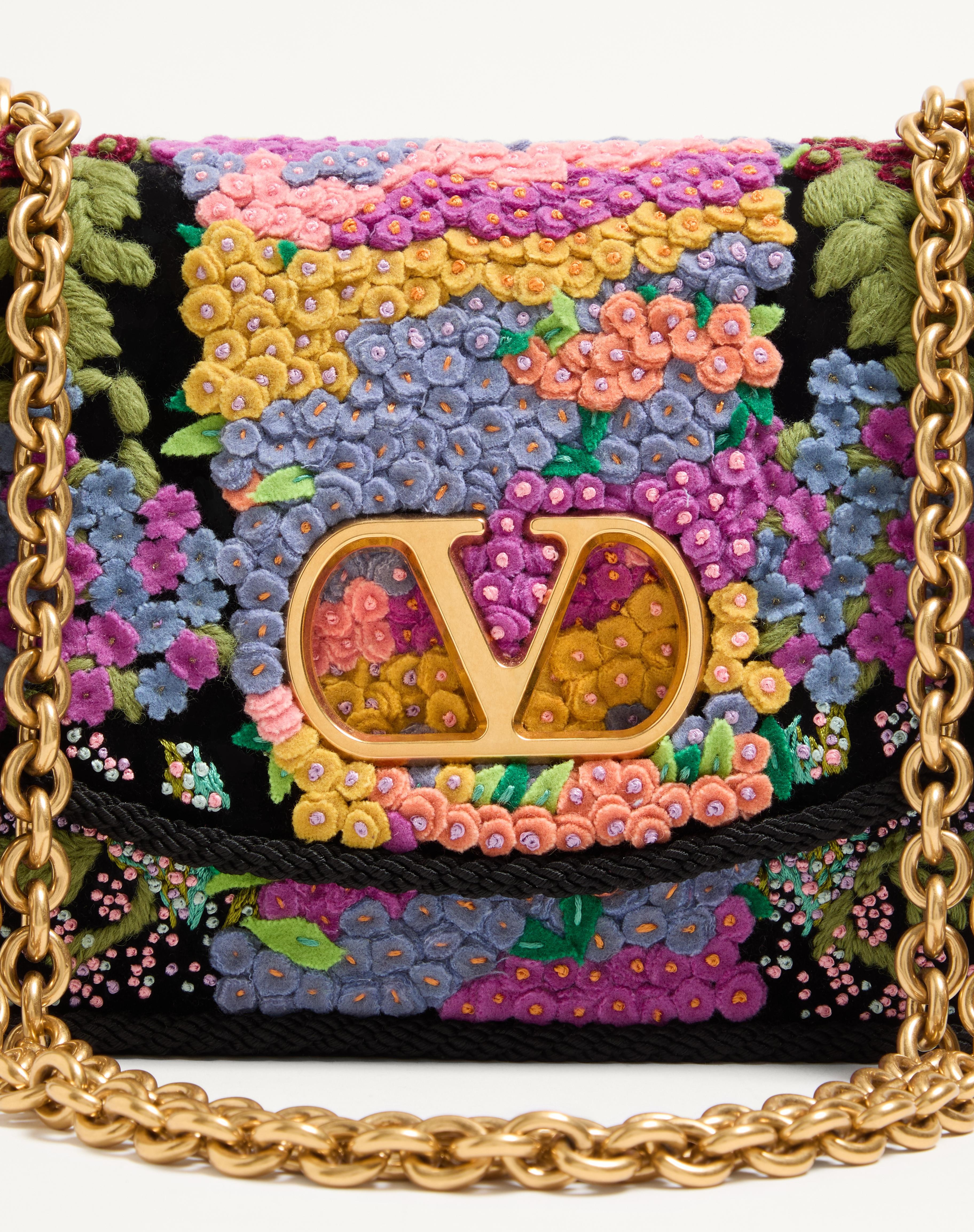 VALENTINO GARAVANI VAIN EMBROIDERED SHOULDER BAG - 8