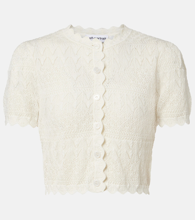 Pointelle cropped cardigan 1