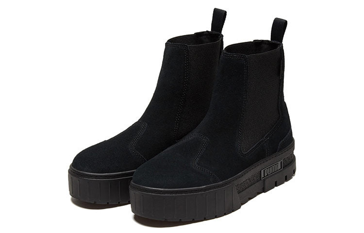 (WMNS) PUMA Mayze Chelsea Suede 'Triple Black' 382829-01 - 3