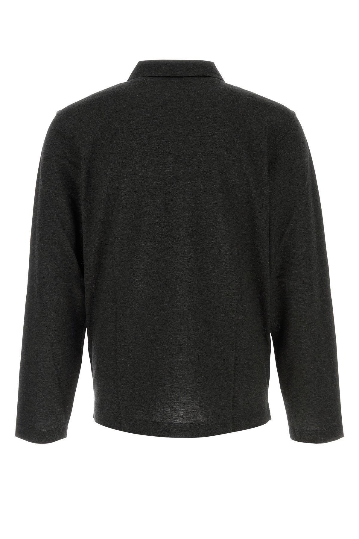 Salvatore Ferragamo Men Graphite Cotton Blend Polo Shirt - 2
