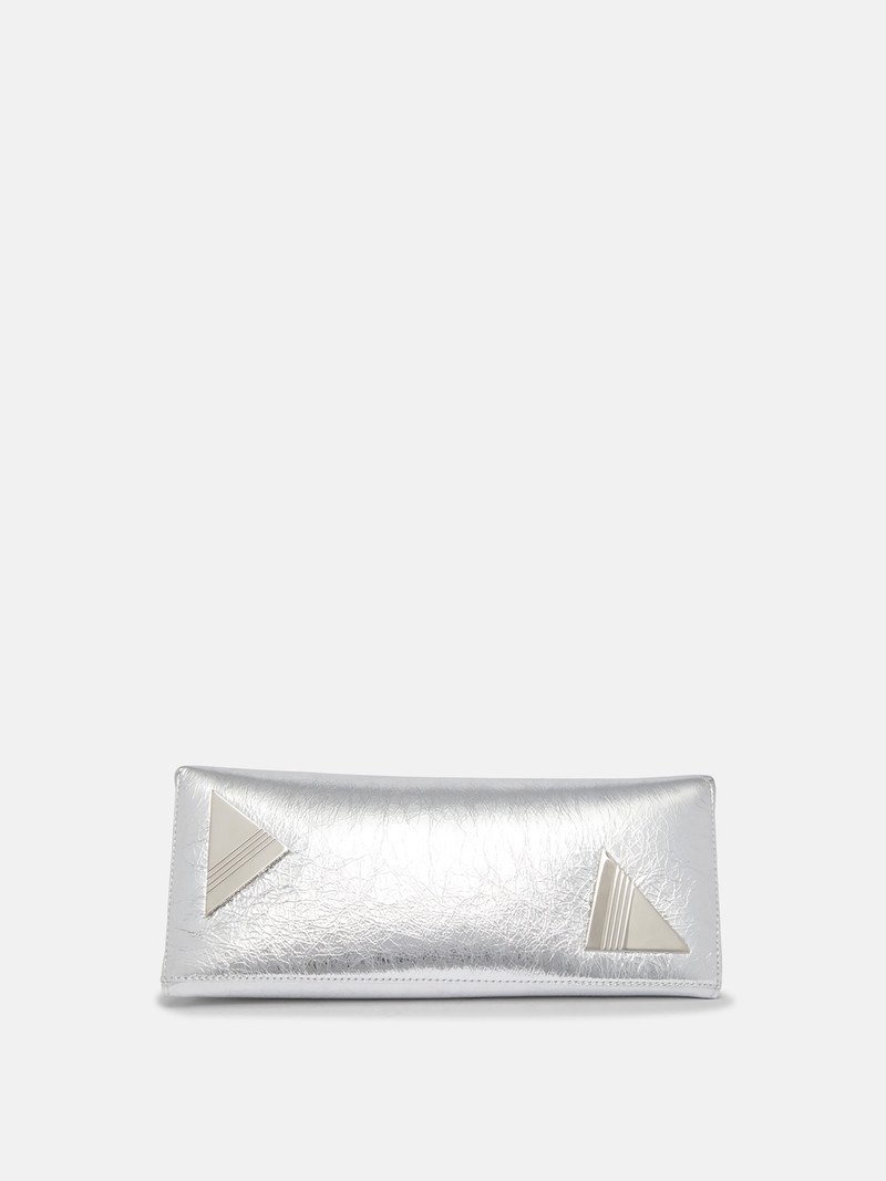 THE ATTICO ''8.30PM'' SILVER OVERSIZED CLUTCH outlook