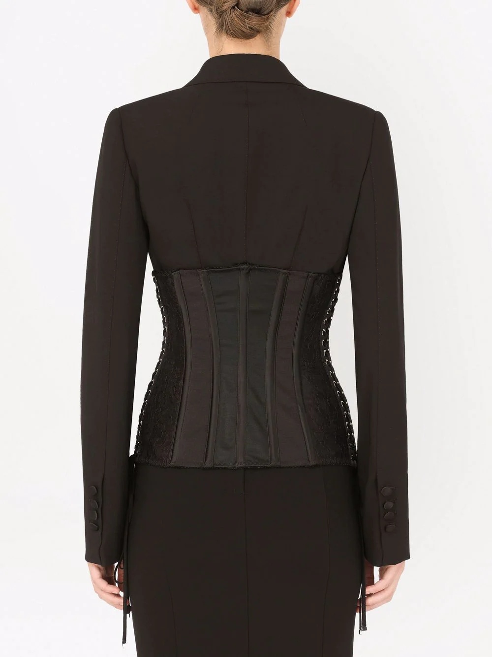 tie-detail bodice-panel blazer - 4