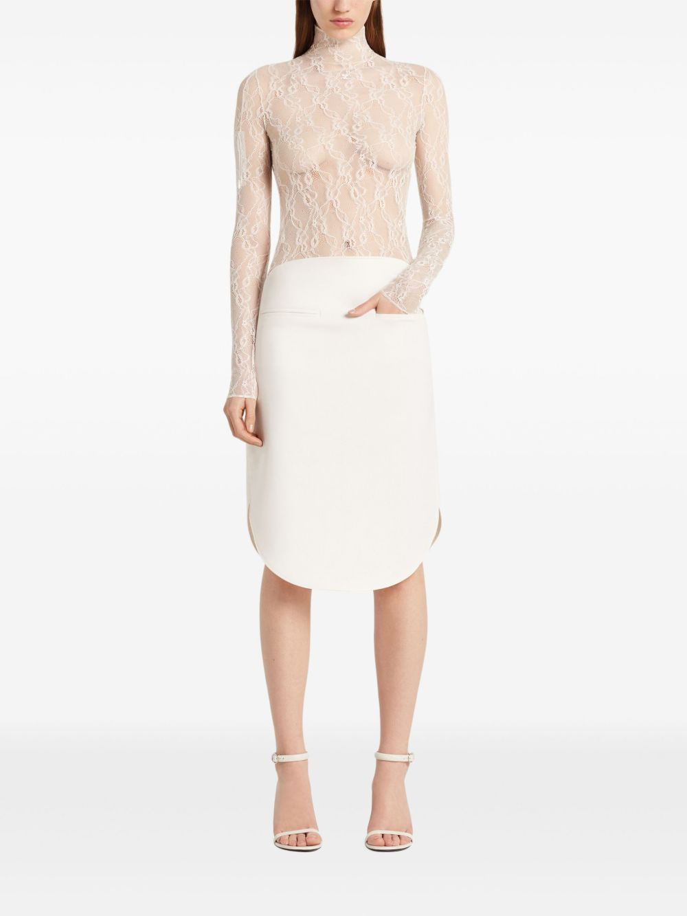 high-waisted pencil skirt - 2
