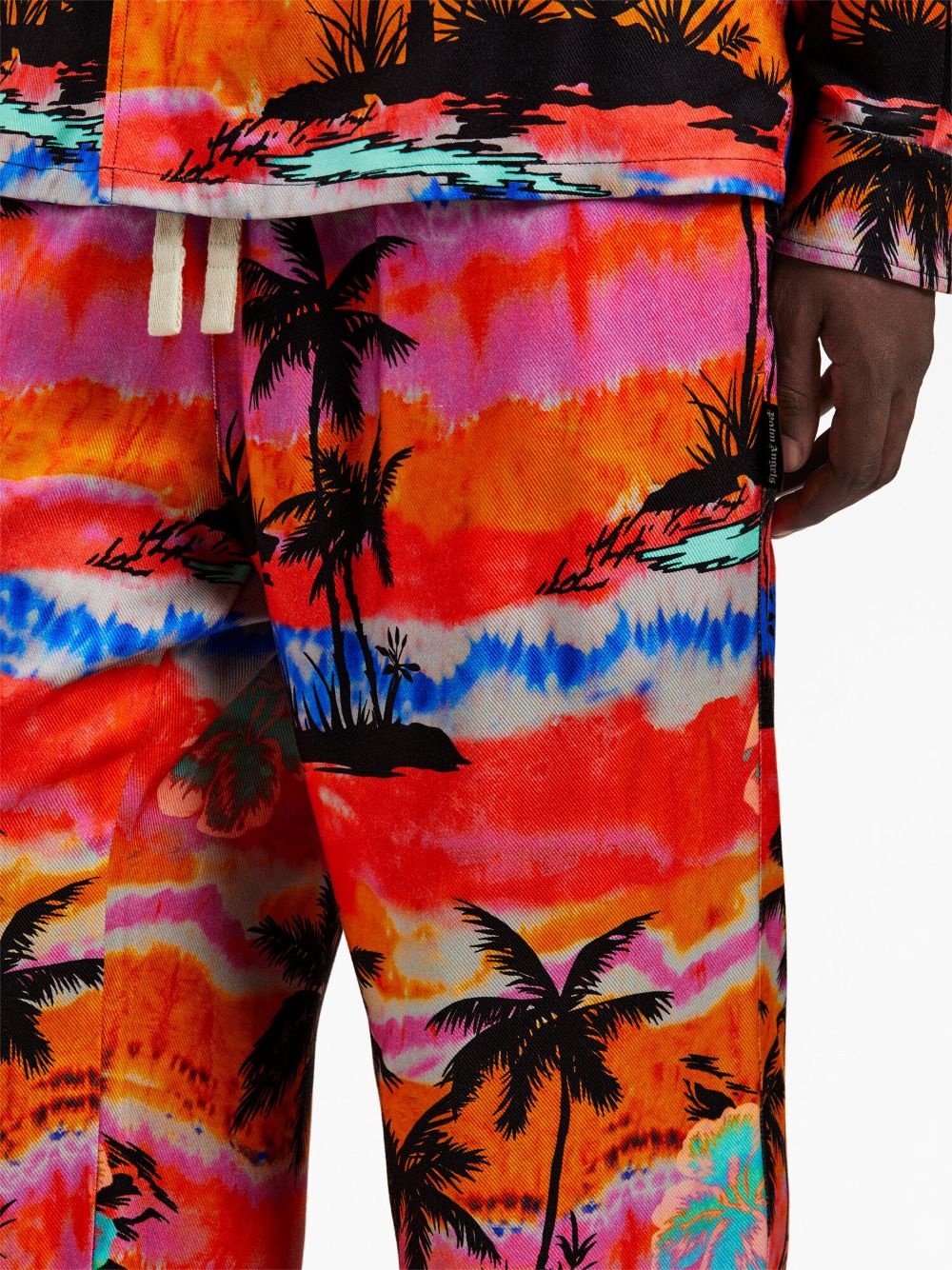 psychedelic-palms wide-leg trousers - 6
