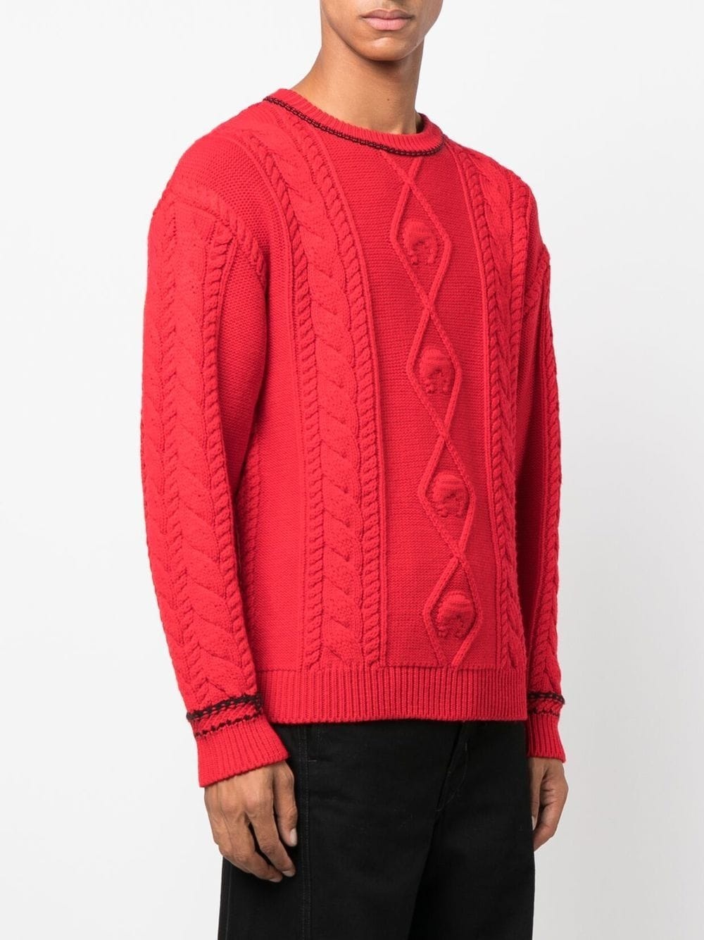 cable-knit wool jumper - 4