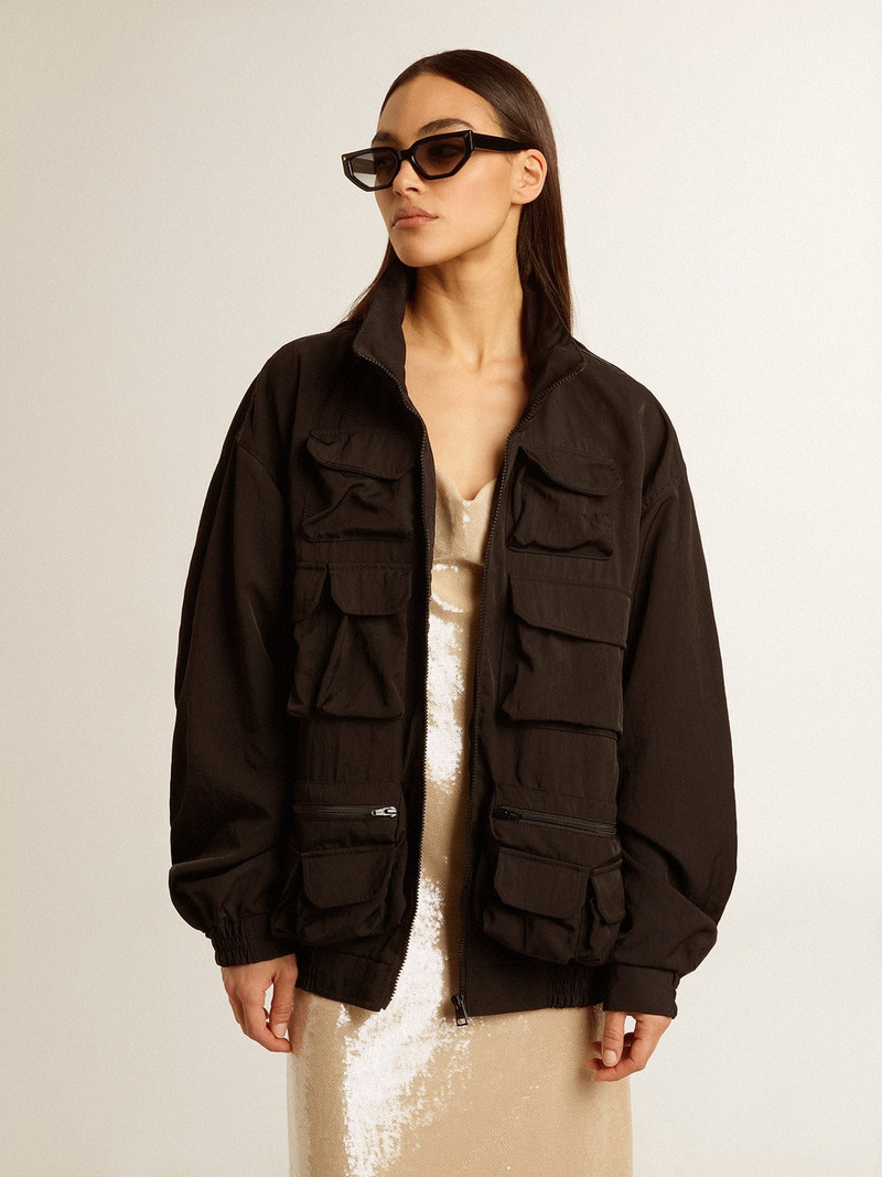 Golden Goose Black multi-pocket windcheater outlook