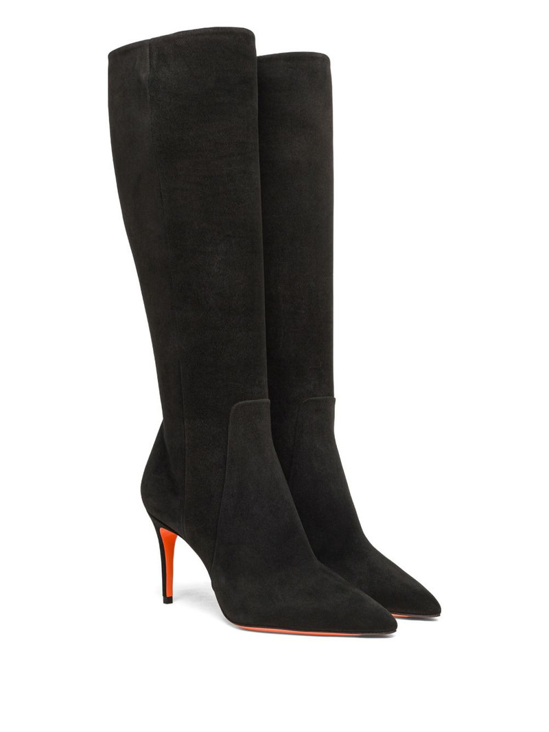 Santoni high-heel suede boots outlook