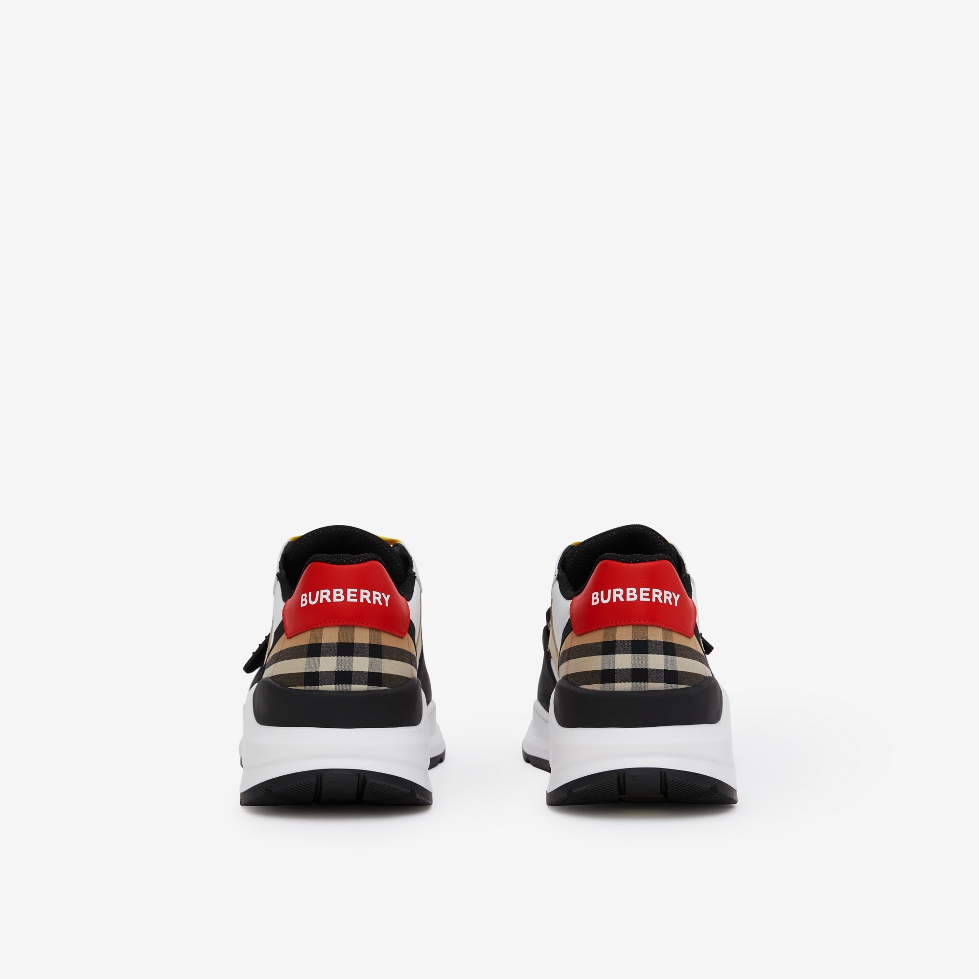 Nylon, Suede and Vintage Check Sneakers - 3