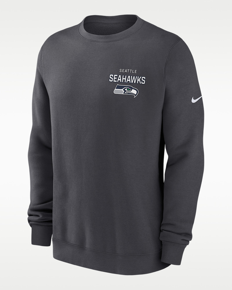 Seattle Seahawks Draw Block Club Men's Nike NFL Pullover Crew 1
