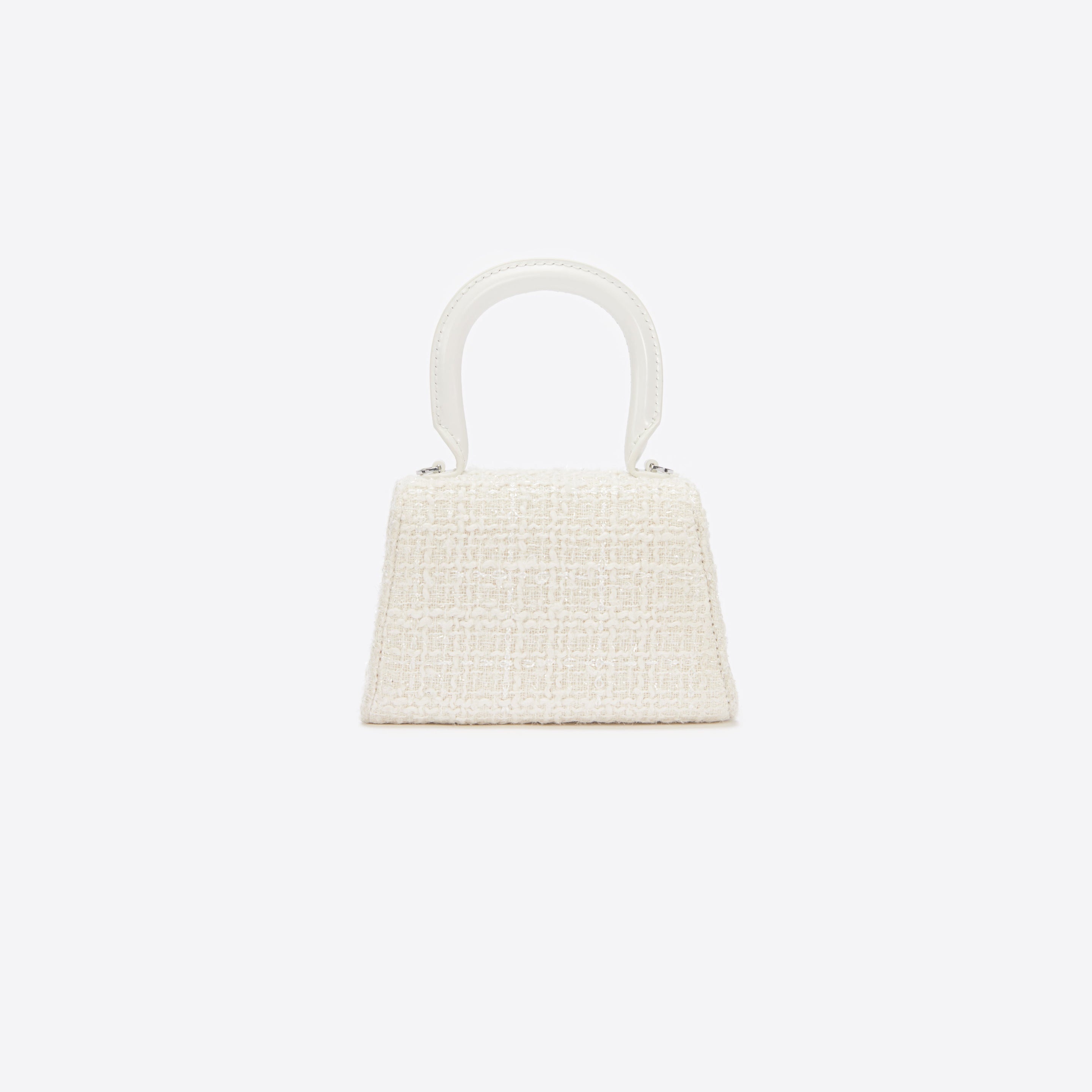 Cream Boucle Micro Bow Bag - 3