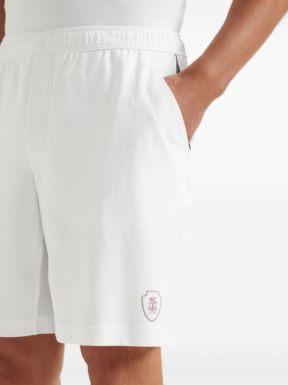 logo-embroidered shorts - 5