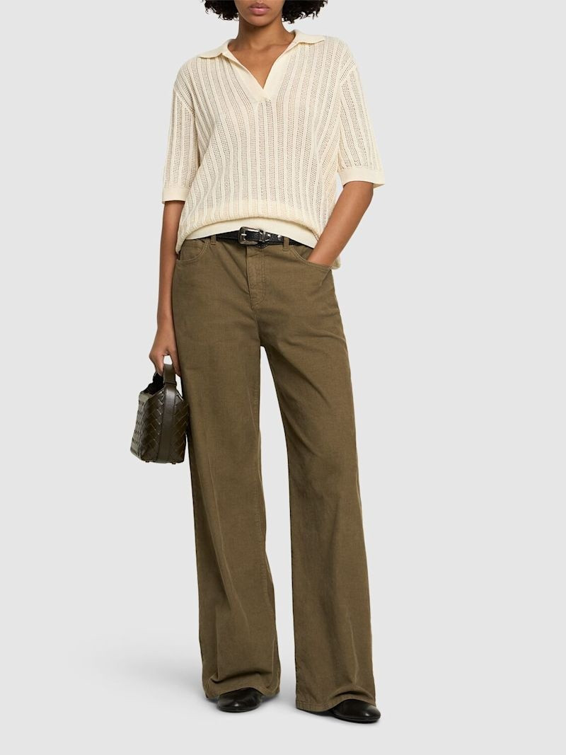 Aspesi Cotton & linen blend polo top outlook