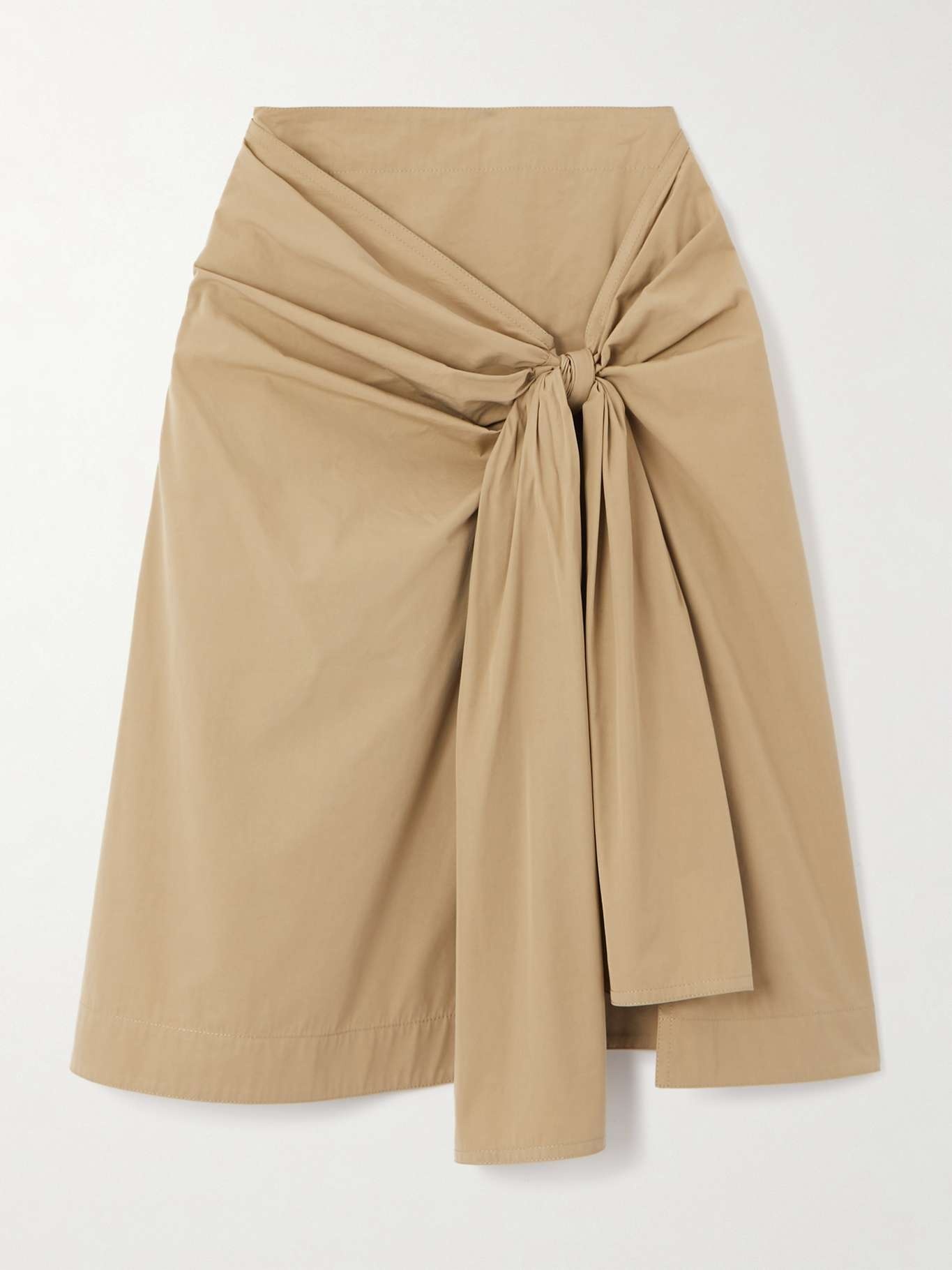 Knotted cotton-blend midi skirt - 1