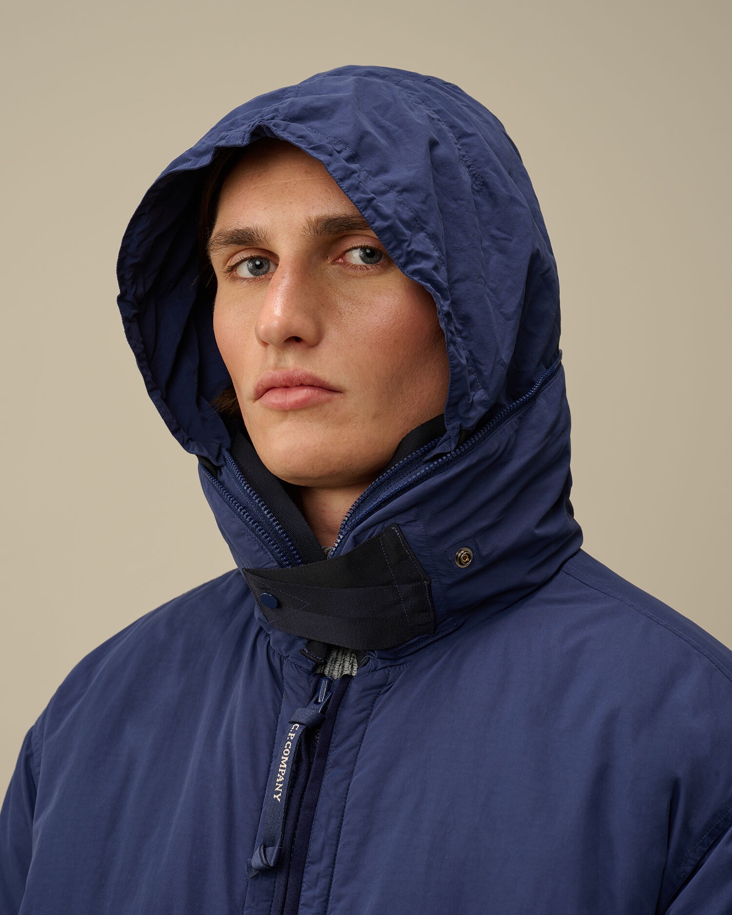 C.P. Company Flatt Nylon Hooded Short Down Jacket | REVERSIBLE C.P. Company Flatt Nylon Hooded Short Down Jacket | REVERSIBLE