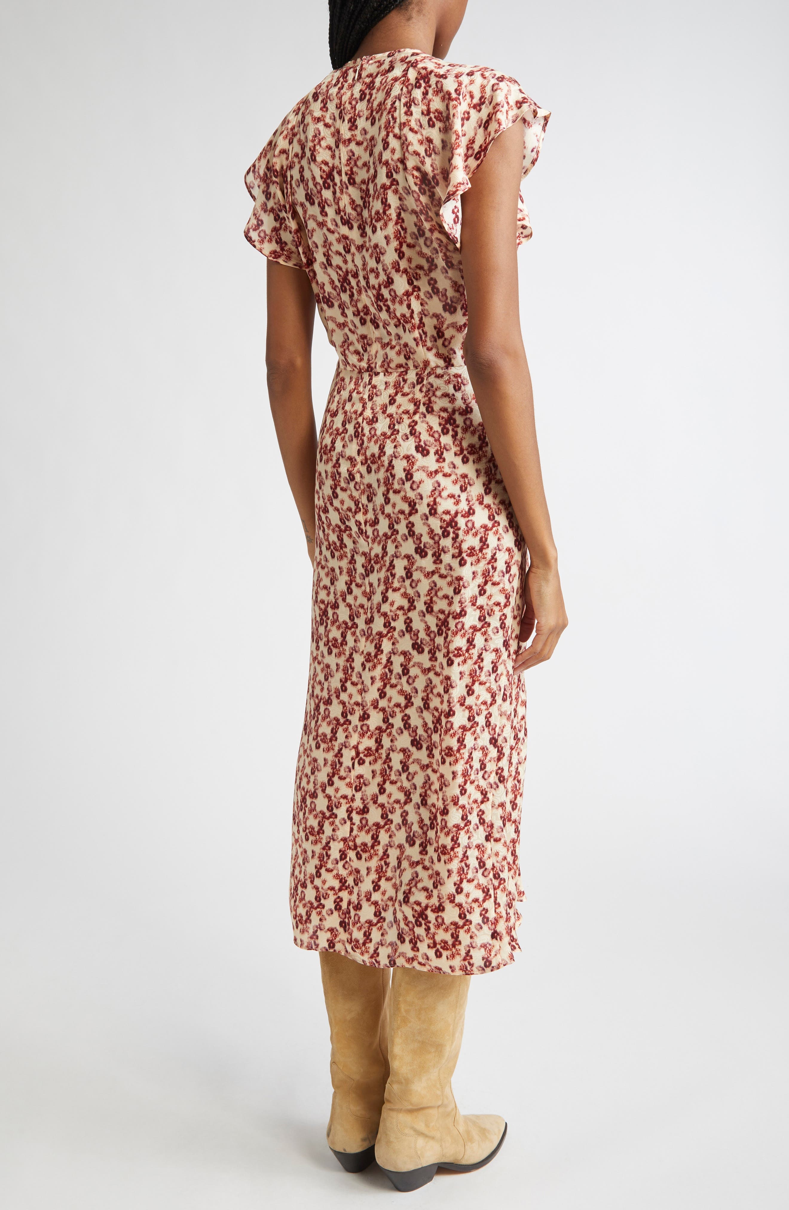 Isabel Marant Lyndsay Floral Jacquard Midi Dress in Garnet at Nordstrom - 2