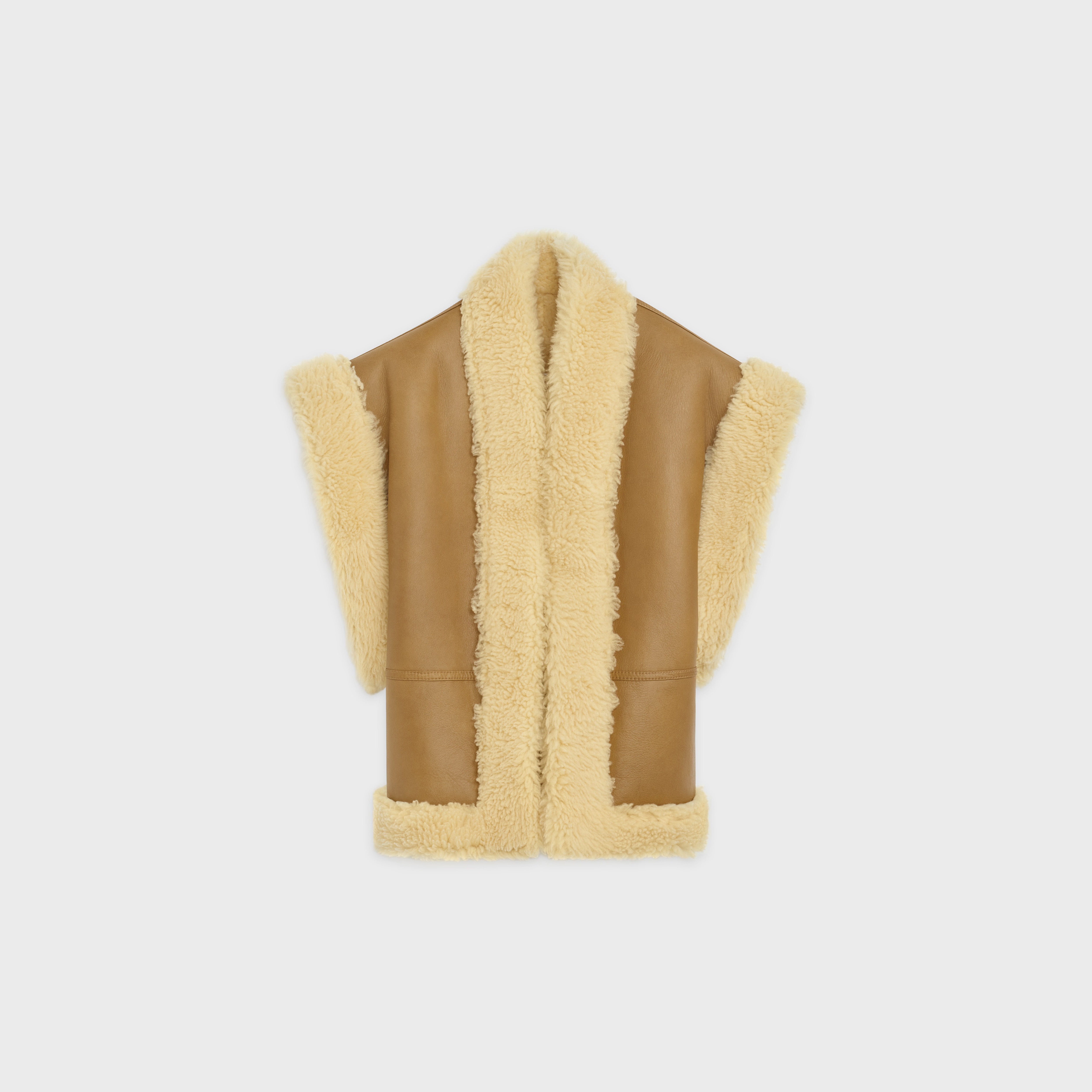 REVERSIBLE FOLK WAISTCOAT IN SHEARLING - 4