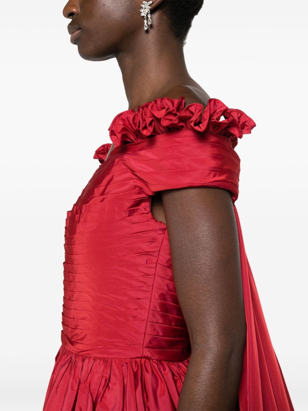 cape-effect taffeta gown - 5