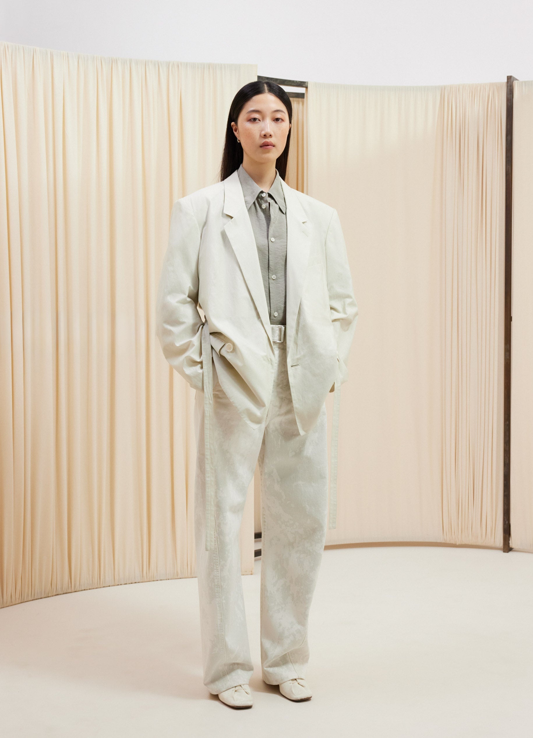 BELTED LIGHT TAILORED JACKET - 4