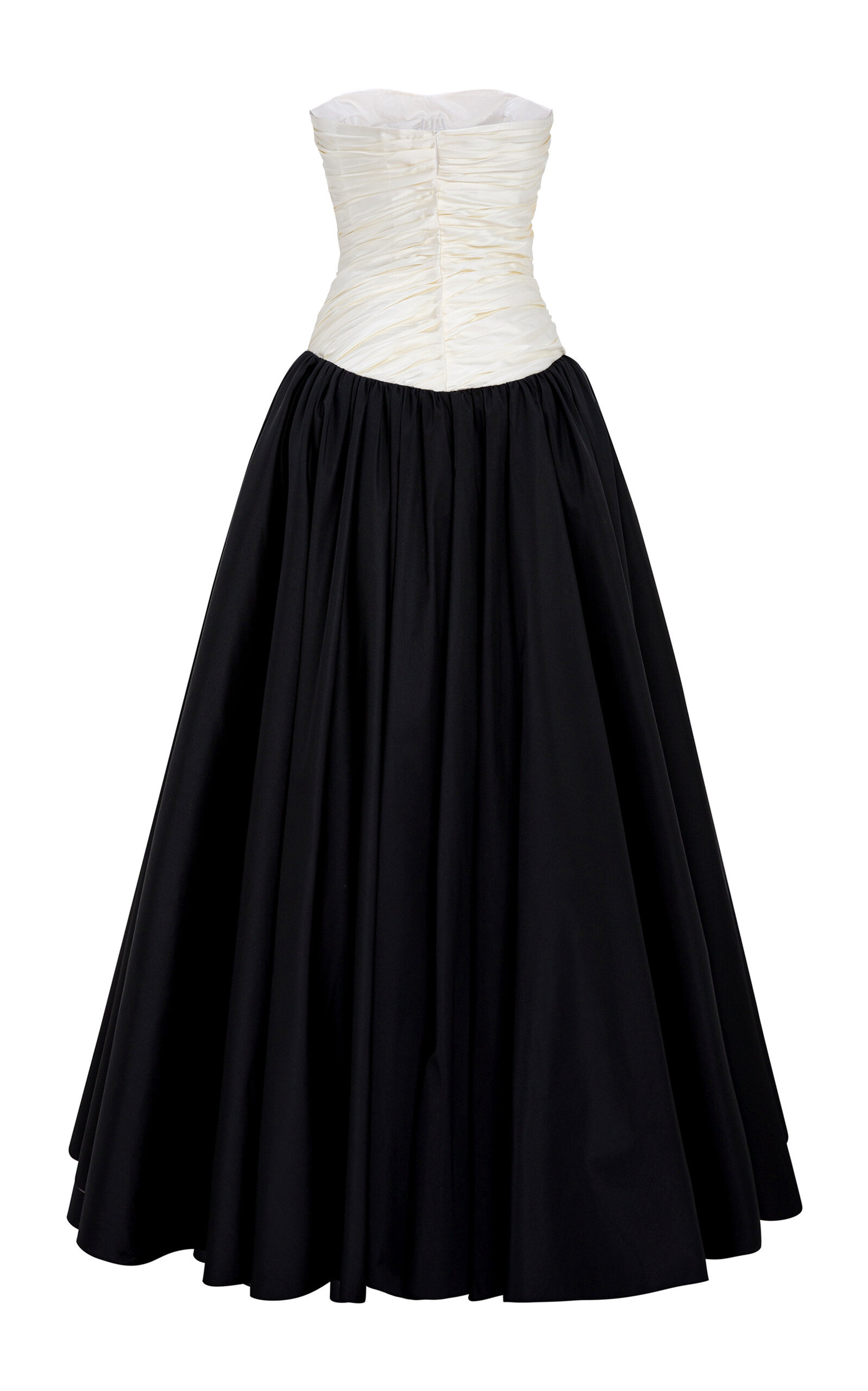 Drop-Waist Silk-Taffeta Gown black/white - 5