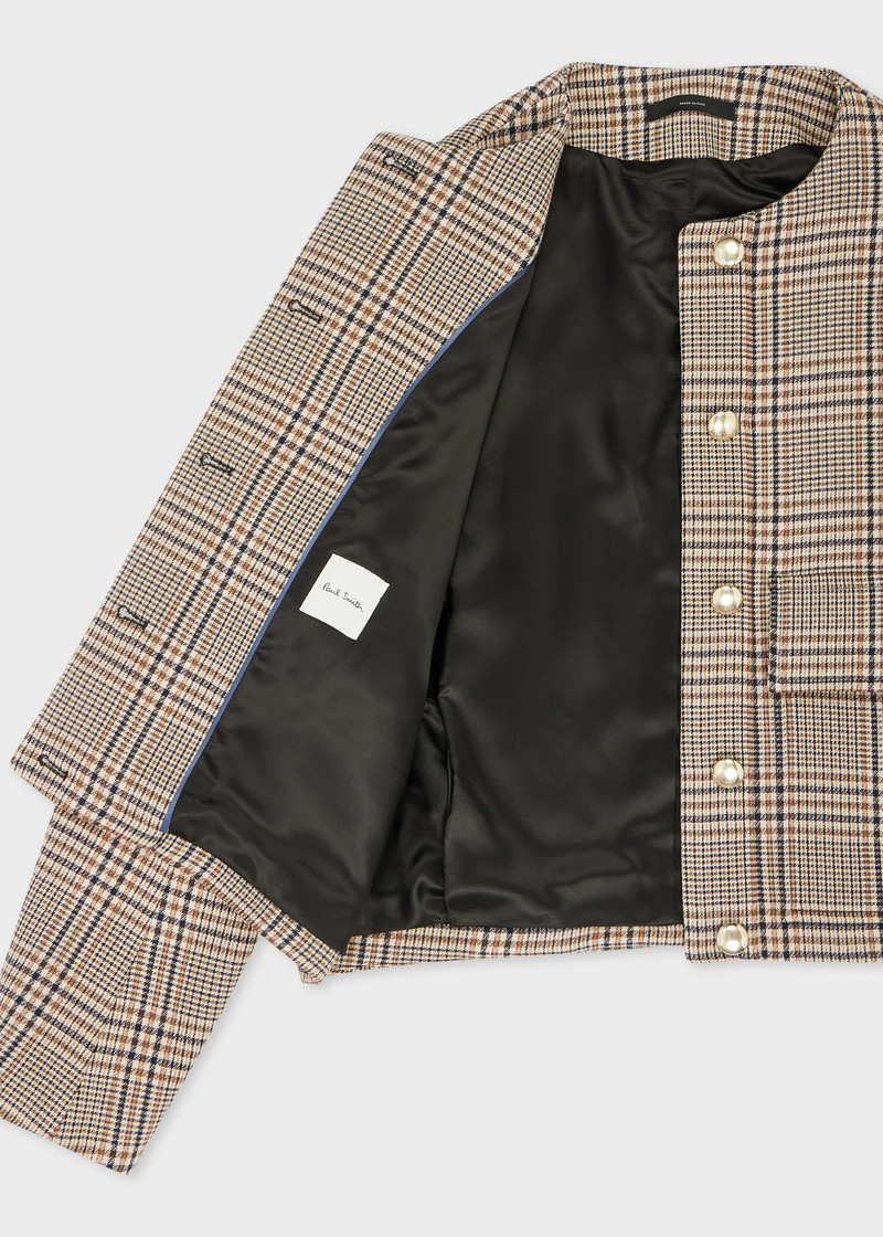 Women's Brown Houndstooth Jacket 4