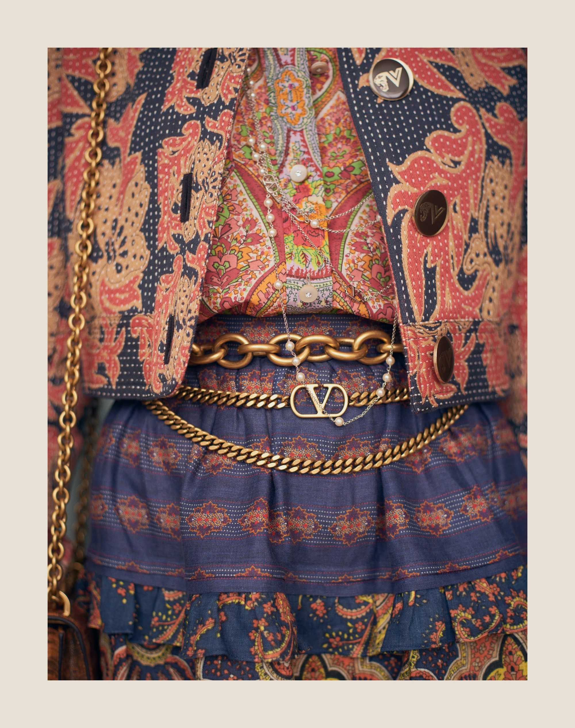 SKIRT IN LINO PAISLEY MEDAGLIONI VOYAGE IMAGINAIRE - 9