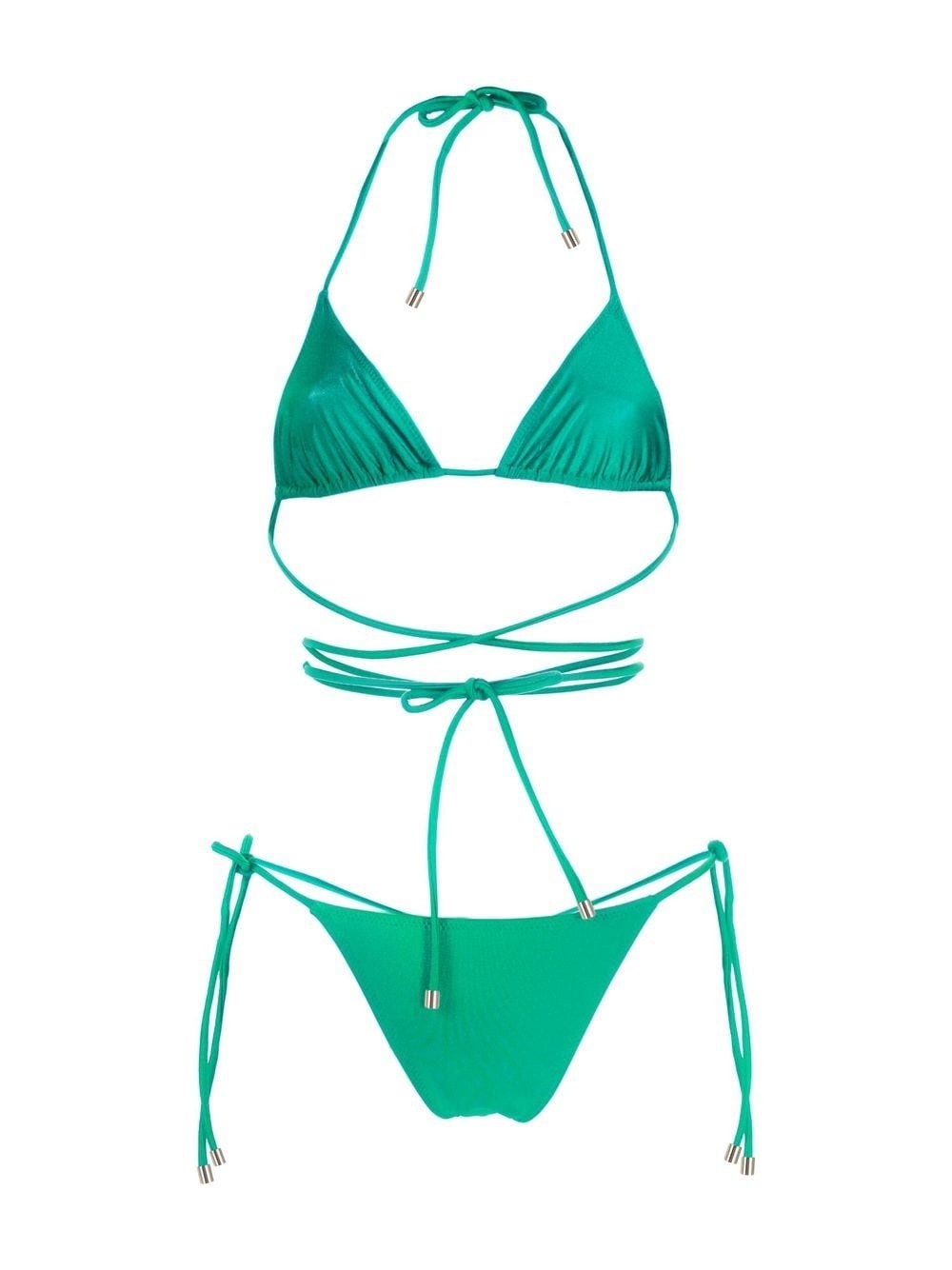 wraparound tied bikini set - 2