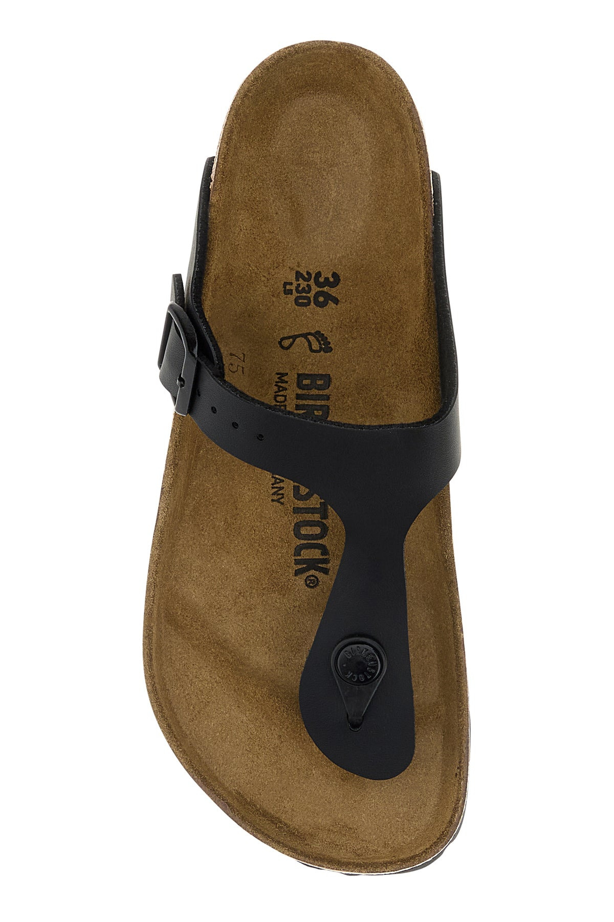 Black leather Gizeh thong slippers - 4