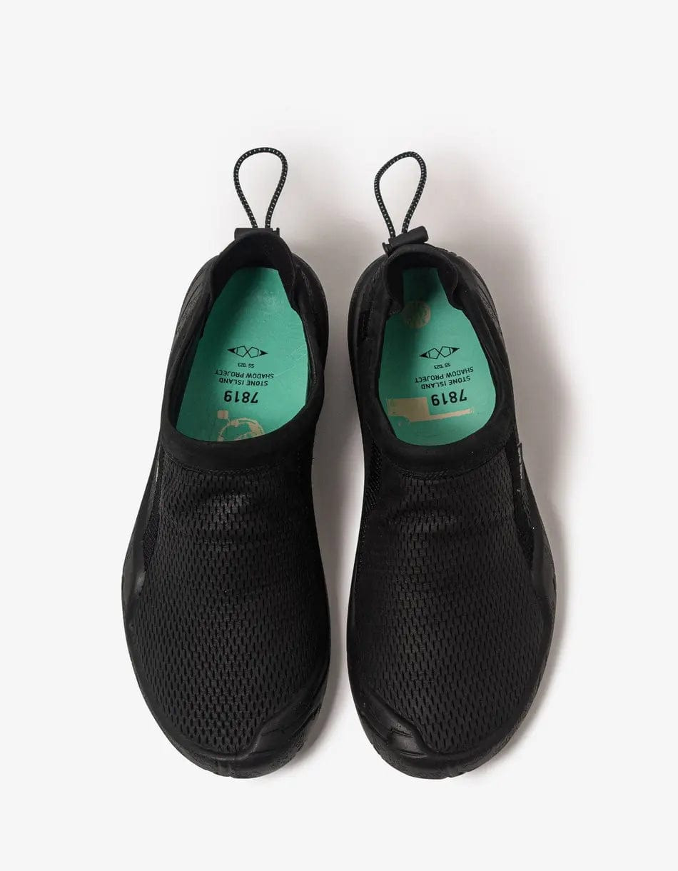 Stone Island Shadow Project Black Moc Debossed Leather & Mesh Trainers - 4