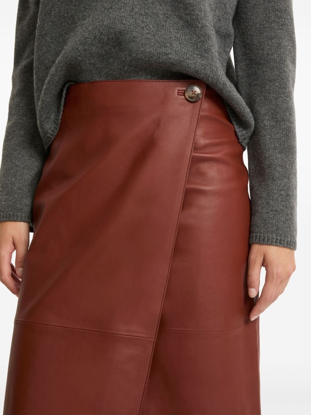 leather wrap skirt - 5