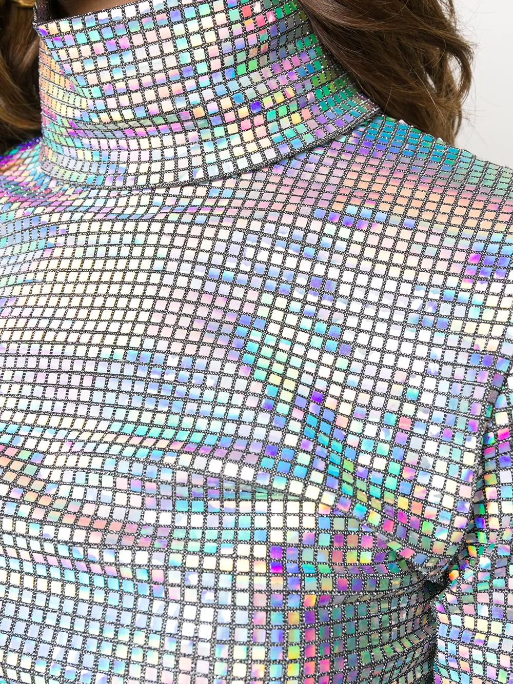  iridescent roll neck top - 5