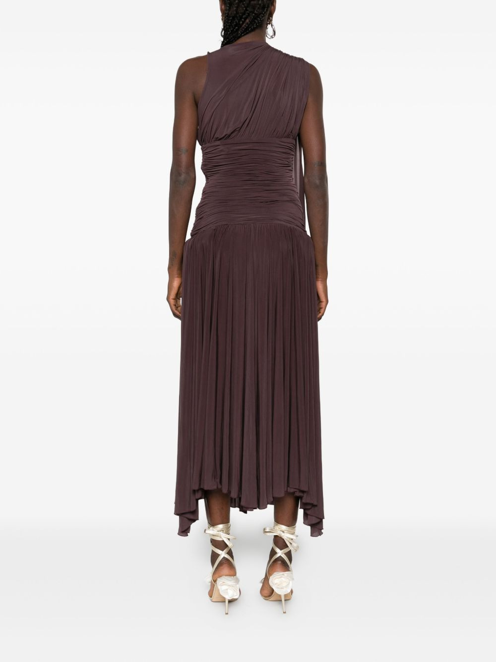drop-waist sheer midi dress - 4
