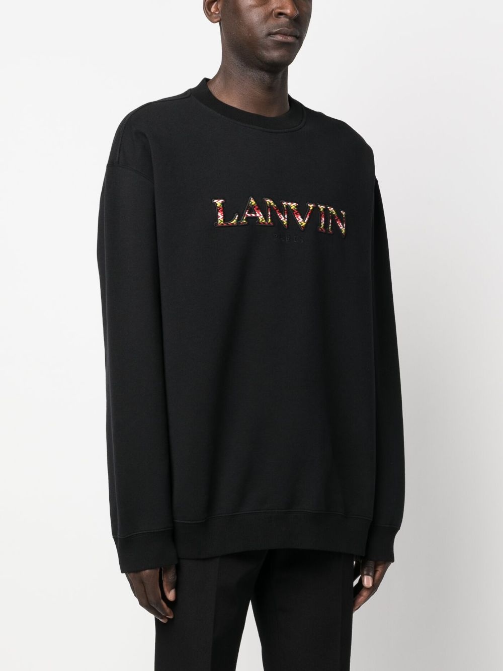 embroidered logo crew neck sweatshirt - 3