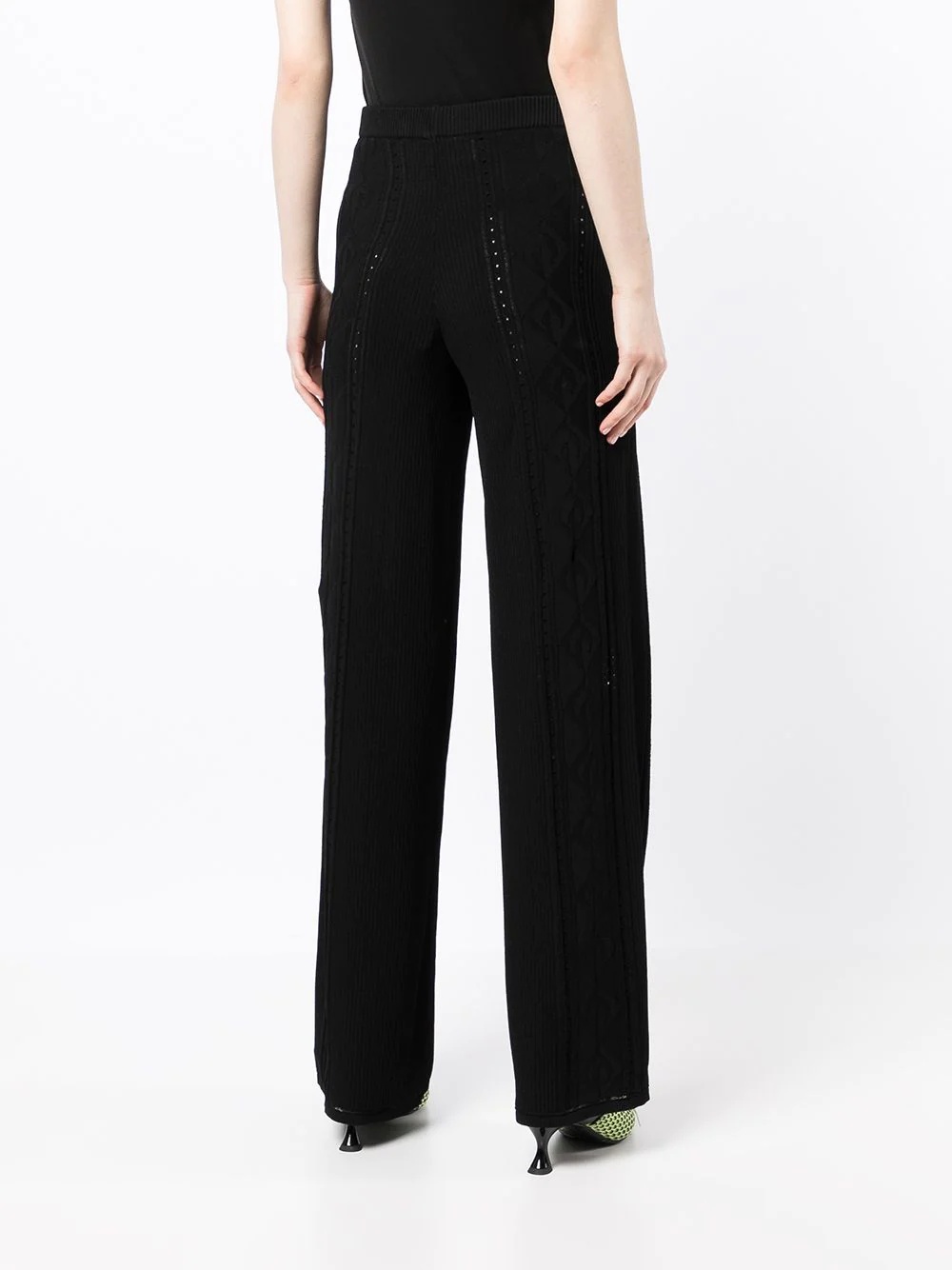 Crescent Moon-pattern wide-leg trousers - 4