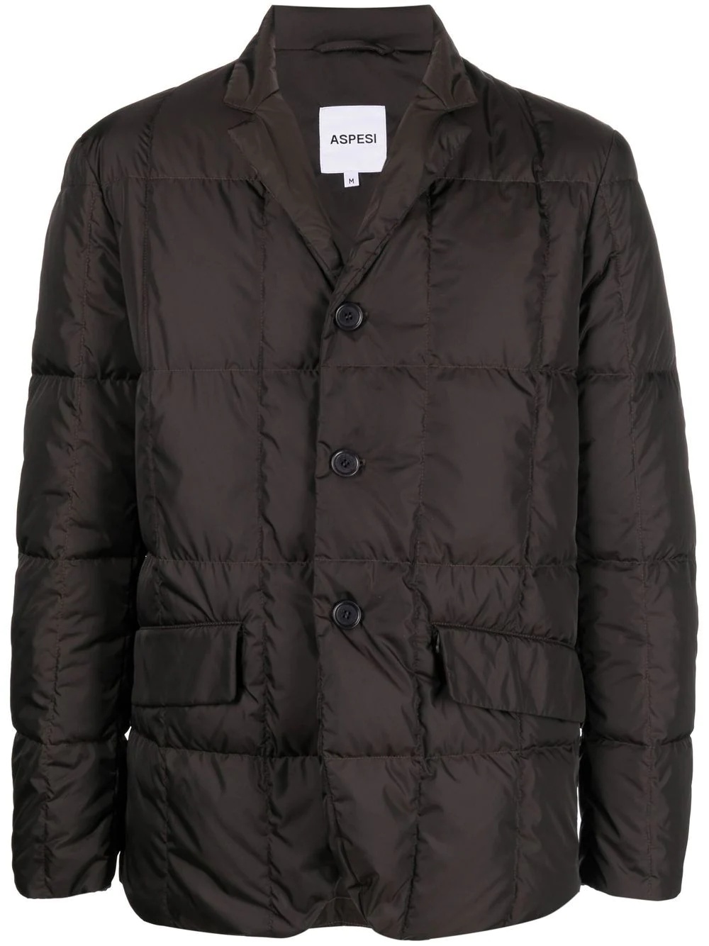 quilted feather-down jacket - 1