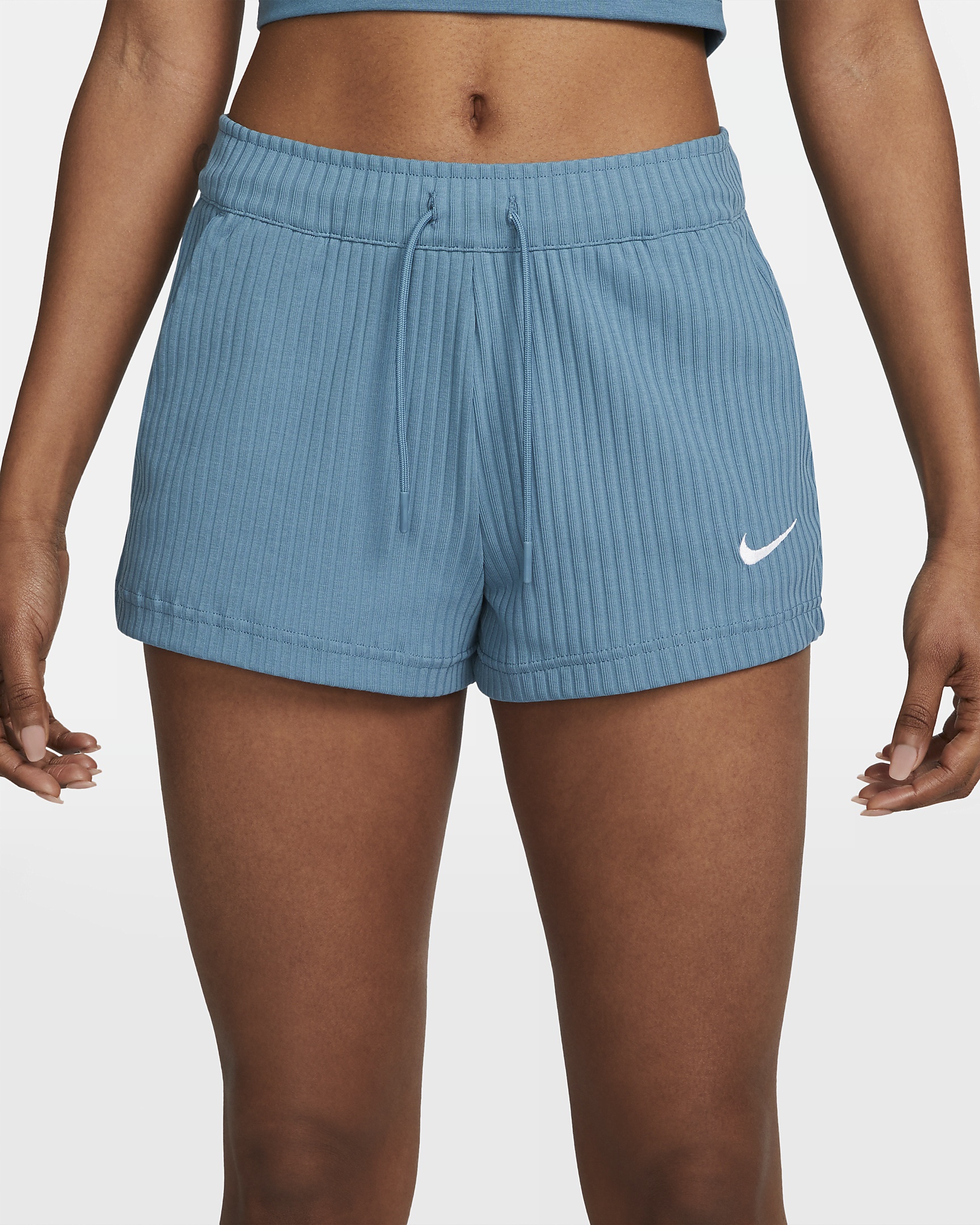 Women's Nike Sportswear High-Waisted Ribbed Jersey Shorts - 2