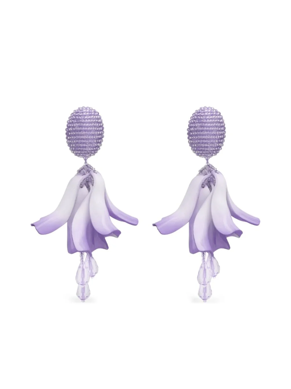 beaded floral drop earrings - 1