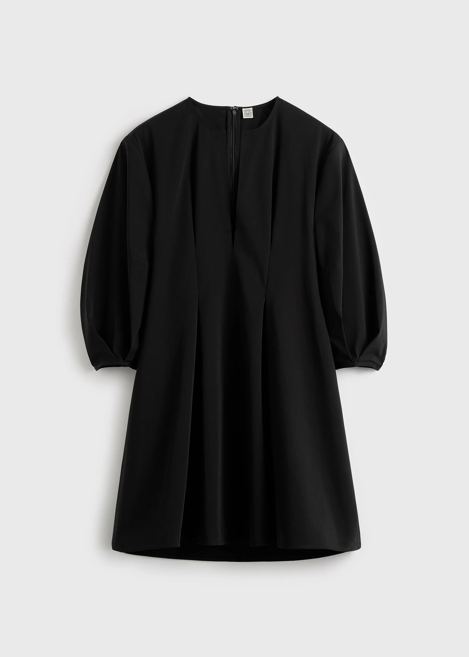 Balloon sleeve cotton dress black - 1