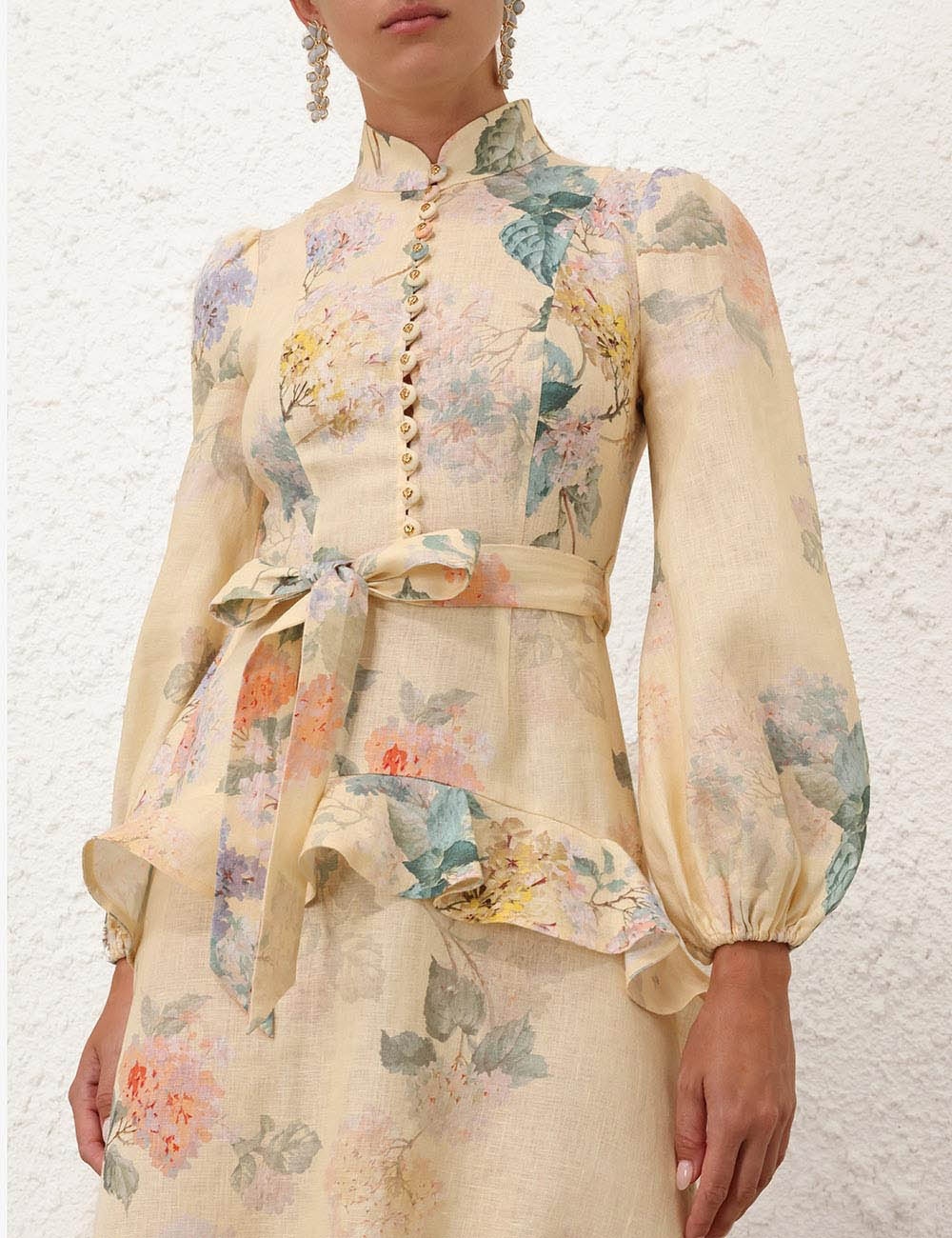 Zimmermann ILLUMINATE PEPLUM MIDI DRESS | REVERSIBLE