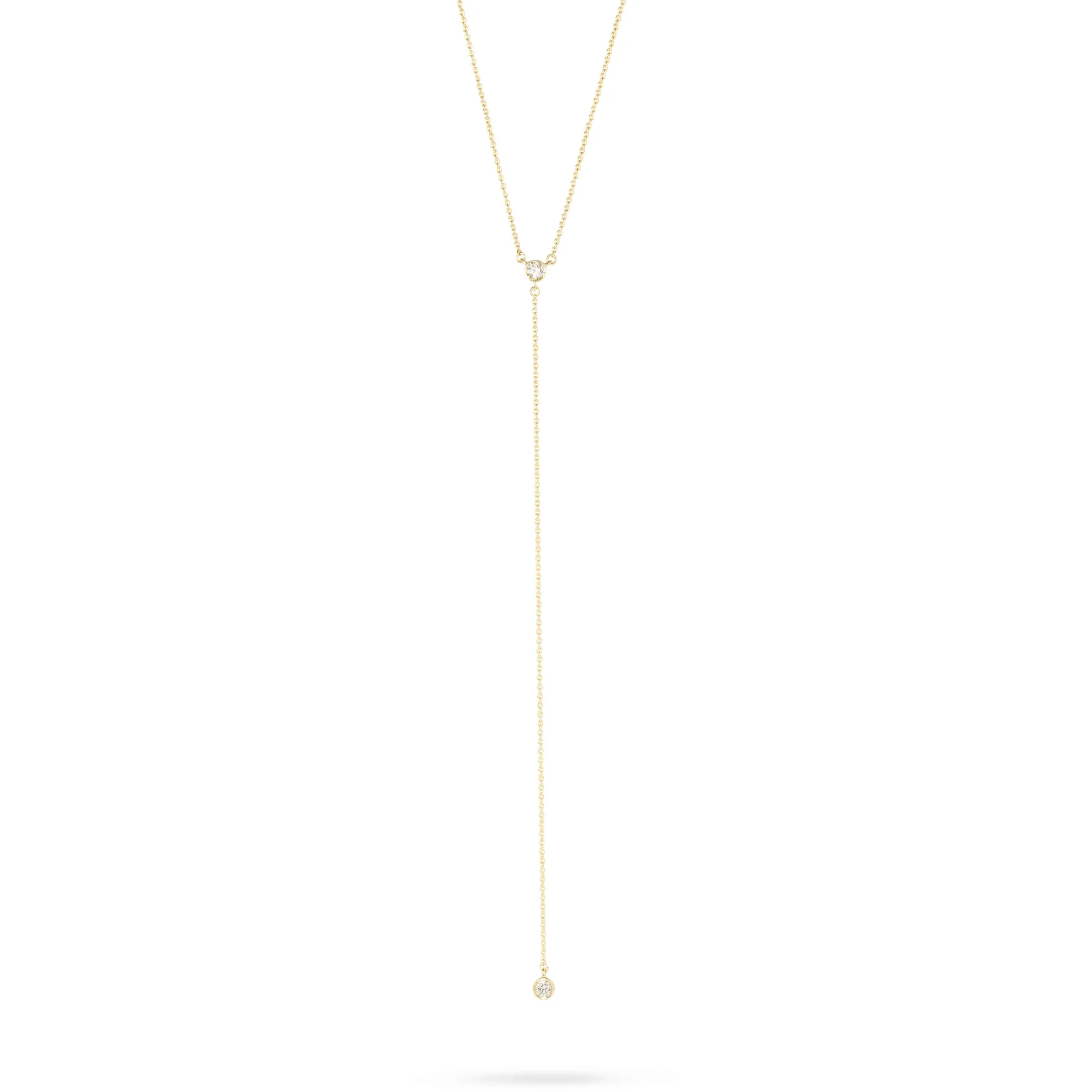 Tiny Diamond Lariat Necklace - 1