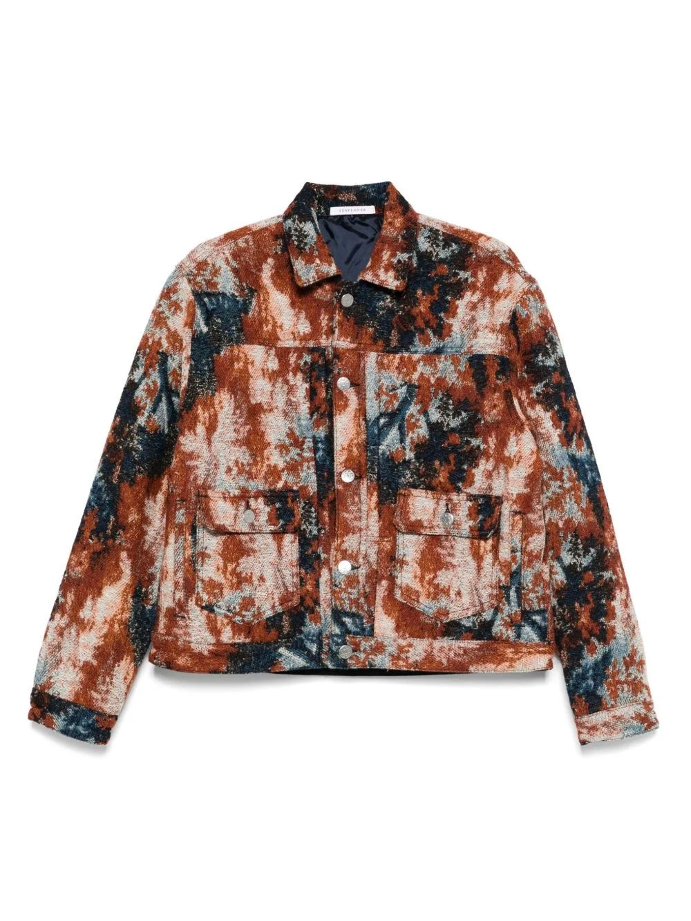 abstract-print shirt jacket - 1