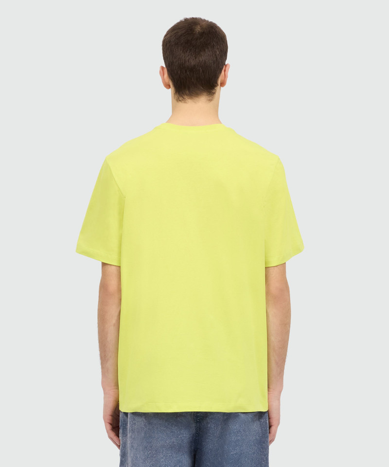 Lime short-sleeve cotton jersey T-shirt with brushed logo on the front 3