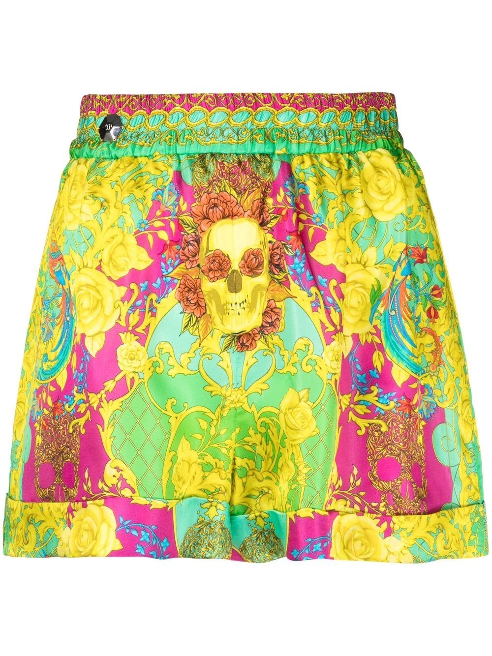 baroque-print shorts - 1